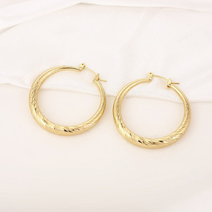 <b>Hoop</b> <b>Earrings</b> Round Gold <b>Silver</b> Rose Gold Copper Alloy Party Fashion Jewelry Large Irregular Cut <b>Earrings</b> - Product Image 4