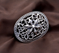 Accessoire de cadeau de fiançailles pour homme de style punk thaïlandais vintage, en argent sterling 925, avec un design emblématique en filigrane d'étoile à six branches