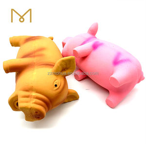 Best verkochte Mohua grinnende geluidsklank 15cm 100% rubber latex schreeuwende varken klassieke hondenspeeltje op maat gemaakte kleur - Product Image 6