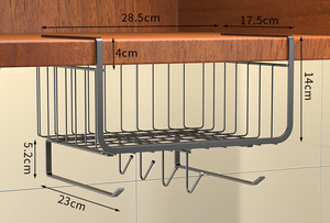 GG166-cesta de almacenamiento de Metal debajo del armario, organizador de cocina, mesa, dormitorio, estante de alambre, cestas de almacenamiento colgantes - Product Image 5