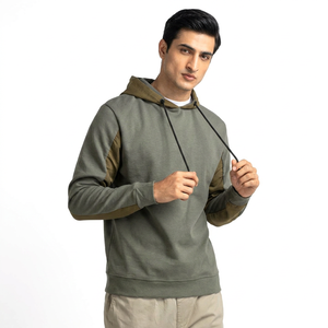 Sweat à capuche basique pour homme 100 % coton mélangé, manches longues, coupe classique, options multicolores unies, teinture unie, faible MOQ, directement de l'usine - Product Image 1