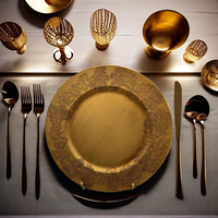 Assiettes de présentation en PP durables de luxe pour mariages et banquets royaux Style oriental de la maison-Plats et assiettes durables pour les fêtes