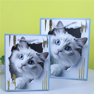 Bolsa de Regalo de Cartulina Blanca <span class=keywords><strong>Felidae</strong></span>, Serie Oro Caliente, Bolsa de Mano para Tienda de Mascotas, Bolsa de Regalo para Gatitos al por Mayor - Product Image 3