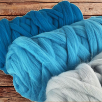 Fil de laine mérinos 100% doux, épais et fantaisie, teint, pour feutrage humide à l'aiguille, artisanat, filage, écologique