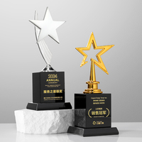 Trophée en métal Star Crystal créatif, impression numérique, logo personnalisé, gravure laser, portable, multi-usage, pour réunion annuelle