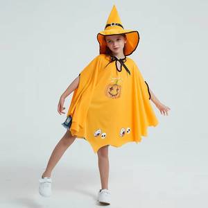 Capa de Bruja de Halloween para Niñas MS con Sombrero y Estampado de Calabaza, Conjunto de Disfraz, Ideal para Juegos de Rol y Fiestas Temáticas - Product Image 4