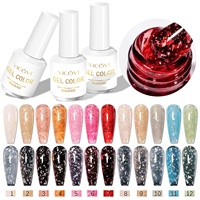 Vernis à ongles gel 15ml FC45 style influenceur, effet coquille de mica, paillettes, strass, adhésif, imperméable, style sequins, personnalisé
