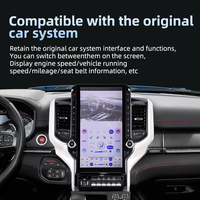 Écran de tableau de bord sans fil 14,8 pouces pour voiture, autoradio, navigation GPS Android pour Dodge Ram 19-23