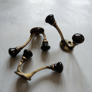 Vintage Black Glass Door Knob Wall Hooks Metal Mounting Round Shape Durable <b>Coat</b> <b>Rack</b> for Behind Doors or Walls - Product Image 5