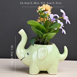 Vaso de Cerâmica com Design de Elefante MSH, Bonito Vaso para Plantas Internas para Decoração de Jardim de Infância - Product Image 6