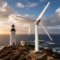 GWS-10KW Générateur éolien horizontal 10KW pour base de télécommunications, démarrage à 2,5 m/s, 3 pales en PRV, PMSM 380V, IP54, qualité industrielle, 6,5 m de portée éolienne