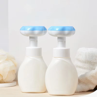 Penjualan Langsung Pabrik Pompa Busa Parfum Kosmetik Mewah Bentuk Bunga Pink 300ml Plastik PET Cetak Sablon Kustom
