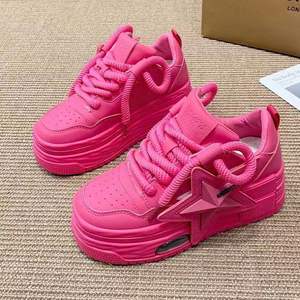 Zapatos de <span class=keywords><strong>Plataforma</strong></span> con Cordones y Punta Redonda, Gruesos, Transpirables, con Diseño de Estrella de Cinco Puntas, Novedad de Moda para el Invierno - Product Image 2