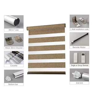 SAMADHI Smart Zebra <b>Blinds</b> Remote Control Blackout Fabric Dual Roller <b>Blinds</b> For Window Motorized Zebra Shades - Product Image 6