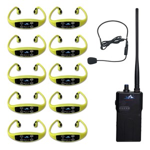 10 Auricolari Subacquei H907, <span class=keywords><strong>1</strong></span> Kit Trasmettitore FM H900, 12 Canali Impermeabili con Controllo Volume e LED per Comunicazione Istruttore Nuoto - Product Image 3