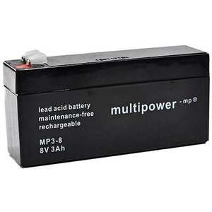 Batería de Plomo-Ácido Multipower de 8V 3Ah, Libre de Mantenimiento, Recargable, para UPS - Product Image 1