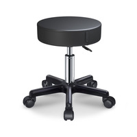 Factory Custom Black Grad drehen Stellen Sie den runden Roll hocker Beauty Salon Hocker Dreh hocker mit Rädern ein