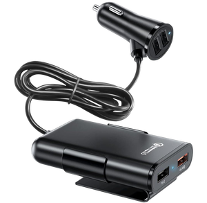 4 Ports 5V/3A 18W 15W 12W USB a Charge rapide <span class=keywords><strong>Famille</strong></span> Voyage Multi Device Front Back Seat Extension Charge Phone Car Charger - Product Image 2