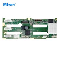 Placa Base para Discos Duros MIWIN, Precio de Fábrica, Pcie 4.0, Sas 3.0, 12Gb, Expansión de 3.5 Pulgadas, 2U, 12 Bahías, U.2, Nvme, para Servidor