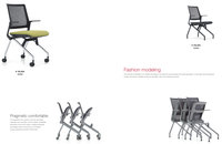 Mobilier moderne de style européen Chaises de visiteur à pieds fixes Chaise pivotante à dossier maillé avec accoudoir