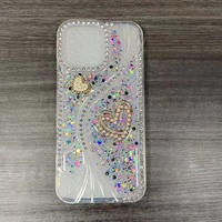 Coque de téléphone en TPU scintillante effet diamant pour iPhone 17 16 15 14 13 et Infinix Smart20 Smart10 Smart9 – Nouvelle collection décorative « Love »