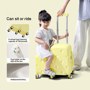 <span class=keywords><strong>Valigia</strong></span> Cavalcabile per <span class=keywords><strong>Bambini</strong></span> 20 Pollici, Bagaglio <span class=keywords><strong>con</strong></span> Sedile 2-in-1, Passeggino per <span class=keywords><strong>Bambini</strong></span>, Trolley da Viaggio per Studenti, Scatola Giocattolo da Imbarco - Product Image 4