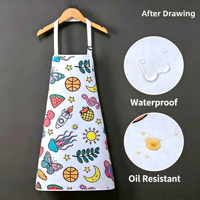 Tablier en polyester imperméable fait main à colorier soi-même pour enfants - Cadeau idéal pour la maternelle, la salle d'art et le graffiti - Lavable en machine