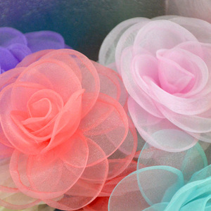 Coloré 3D mousseline de soie <span class=keywords><strong>fleur</strong></span> patchs 10cm décoration bricolage maille <span class=keywords><strong>tissu</strong></span> <span class=keywords><strong>fleur</strong></span> <span class=keywords><strong>pour</strong></span> bandeau/broches/chaussures/<span class=keywords><strong>robe</strong></span> - Product Image 4