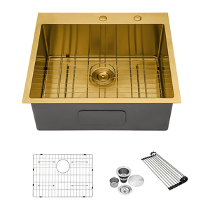 Vendita calda dimensione 25 "fatto a mano Design moderno 304 In acciaio inox Drop-In <span class=keywords><strong>lavello</strong></span> da <span class=keywords><strong>cucina</strong></span> per <span class=keywords><strong>cucina</strong></span> lavanderia Bar - Product Image 2