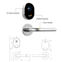 Cerradura Inteligente de Acero Inoxidable YGS, Cerradura Electrónica Digital con Tarjeta RFID para Hotel, con Sistema de Software de Gestión