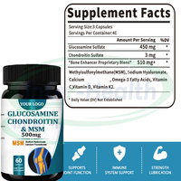 Ausreson OEM Halal Glucosamine et Chondroïtine Sulfate Comprimés pour le Soutien Articulaire Suppléments de Santé MSM Glucosamine Chondroïtine Comprimés