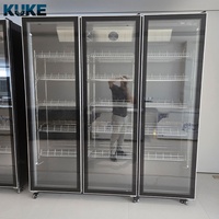 Réfrigérateur Vitré Commercial Plein Écran pour Supermarché, Vitrine Réfrigérée pour Boissons Énergisantes, Vins et Bières