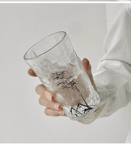 Nueva Taza de Vidrio con Diseño de Bambú y Pintura de Tinta China, Ecológica, Capacidad de 420 ml, Diseño Antiguo, Apariencia Elegante, Taza para Té - Product Image 4