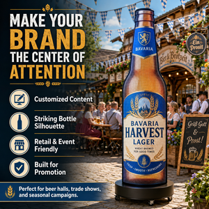 Pantallas y señalización digital para publicidad en vídeo con pantalla LED flexible P2 para botellas de cerveza - Product Image 1