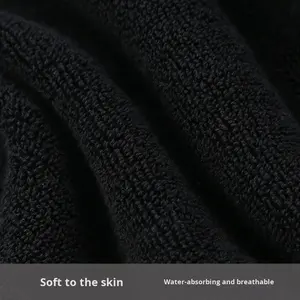 Serviette <span class=keywords><strong>de</strong></span> <span class=keywords><strong>bain</strong></span> en coton pur noir <span class=keywords><strong>70x140</strong></span> cm, séchage rapide, écologique, épaisse, absorbante, pour hôtel, spa, fitness, vente en gros - Product Image 3