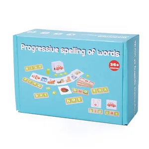 2024 Enlightenment children puzzle word spelling blocks parent-child interaction 26 detailed cognitive kindergarten wooden toys