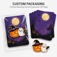 En gros, Pin's en émail souple personnalisé pour Halloween, motifs Citrouille, Jack O'Lantern, Chapeau de sorcière, Aile de chauve-souris, Fantôme, Broche, Pin's de revers, Cadeau