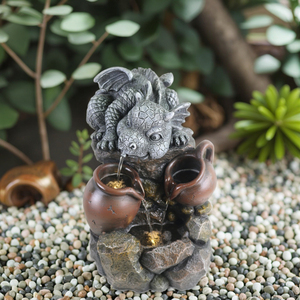 Fontaine à eau en cascade avec animaux LED, lumières de <span class=keywords><strong>jardin</strong></span> en résine, moderne, étanche, faite à la main, décoration de patio <span class=keywords><strong>extérieur</strong></span>, <span class=keywords><strong>idée</strong></span> de <span class=keywords><strong>cadeau</strong></span> unique - Product Image 6