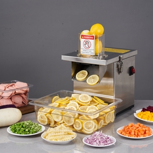 उच्च दक्षता वाली इलेक्ट्रिक रसोई श्रेडिंग मशीन बहु-कार्यात्मक 220v सब्जियां और आलू नींबू स्लिसर - Product Image 1