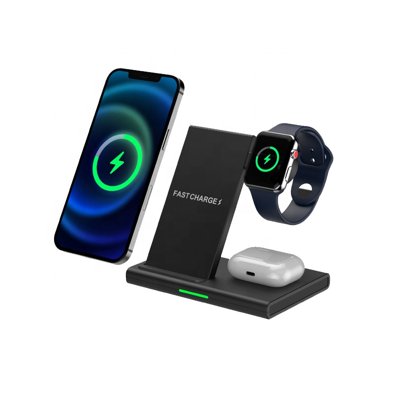 Высокое качество 3 в 1 Беспроводная подставка для подзарядки зарядное устройство с вертикальным фиксатором портативное зарядное устройство для быстрой беспроводной зарядной станции для Airpods Pro/мобильный телефон/часы