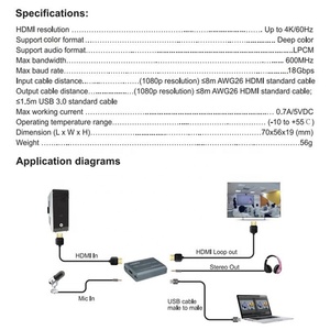 Xput Ultra HD 4K 1080P Grabber HDMI Sang USB 3.0 Trò Chơi <span class=keywords><strong>Video</strong></span> Thiết Bị Thẻ Thu Phát Trực Tiếp Với Âm Thanh Cho PC OBS - Product Image 5