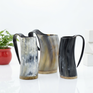 Moderna Taza Americana Religiosa de Cuerno de Búfalo para Beber, Excelente Calidad, Artesanía Ecológica Hecha a Mano, Pulida y Natural - Product Image 1