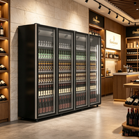 Congélateur vertical commercial à porte vitrée, 3 portes, haute efficacité énergétique, pour supermarché