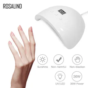Rosalind 2024 nouveaux produits pour les ongles 36W 18 ampoules led couleur blanche uv/led lampe à ongles nail art sèche gel lampe de vernis pour la vente en gros
