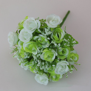 Ramo de rosas artificiales, 7 braguitas decorativas, 21 cabezas, gran oferta - Product Image 2