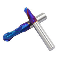 R1.5 * D3 * 6L * 50L * 2T haute qualité CNC machines-outils HRC68 revêtement Nano-bleu 2 flûte carbure de tungstène boule nez fraise en bout