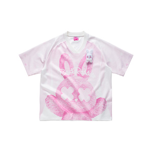 Camiseta Amant Rabbit Rosa Estilo Urbano <span class=keywords><strong>de</strong></span> Corte Holgado, Tejido Doble con Estampado por Sublimación, Venta al por Mayor - Product Image 1