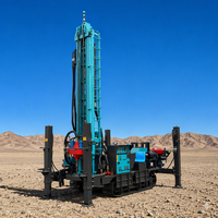 Foreuse hydraulique sur chenilles diesel pour puits d'eau, profondeurs 200m, 300m, 400m, 500m