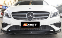 Lèvre de pare-chocs avant en fibre de carbone de style CMST de haute qualité pour Mercedes Benz Classe A A180 W176 2011-2015, séparateur de lèvre avant, kit carrosserie
