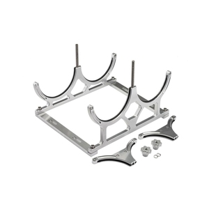 Racing Auto Car NOS Óxido <span class=keywords><strong>nitroso</strong></span> Soporte de doble botella Soporte Montaje Pulido Negro Acabado - Product Image 1